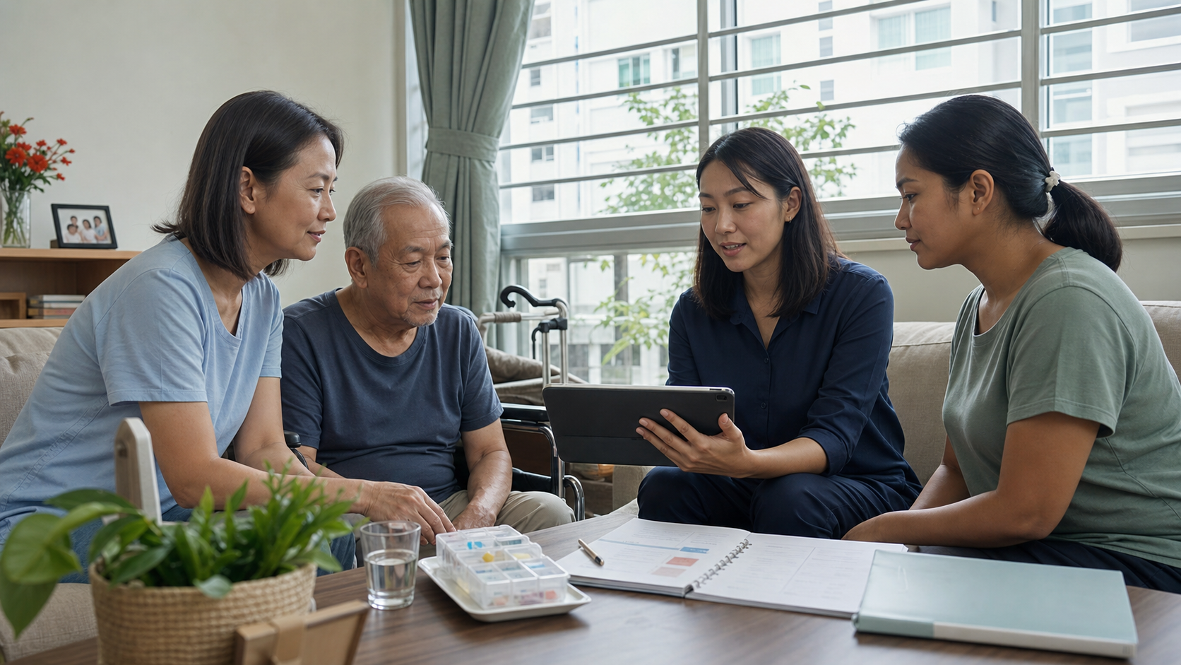 Singapore eldercare matching consultation in an HDB home